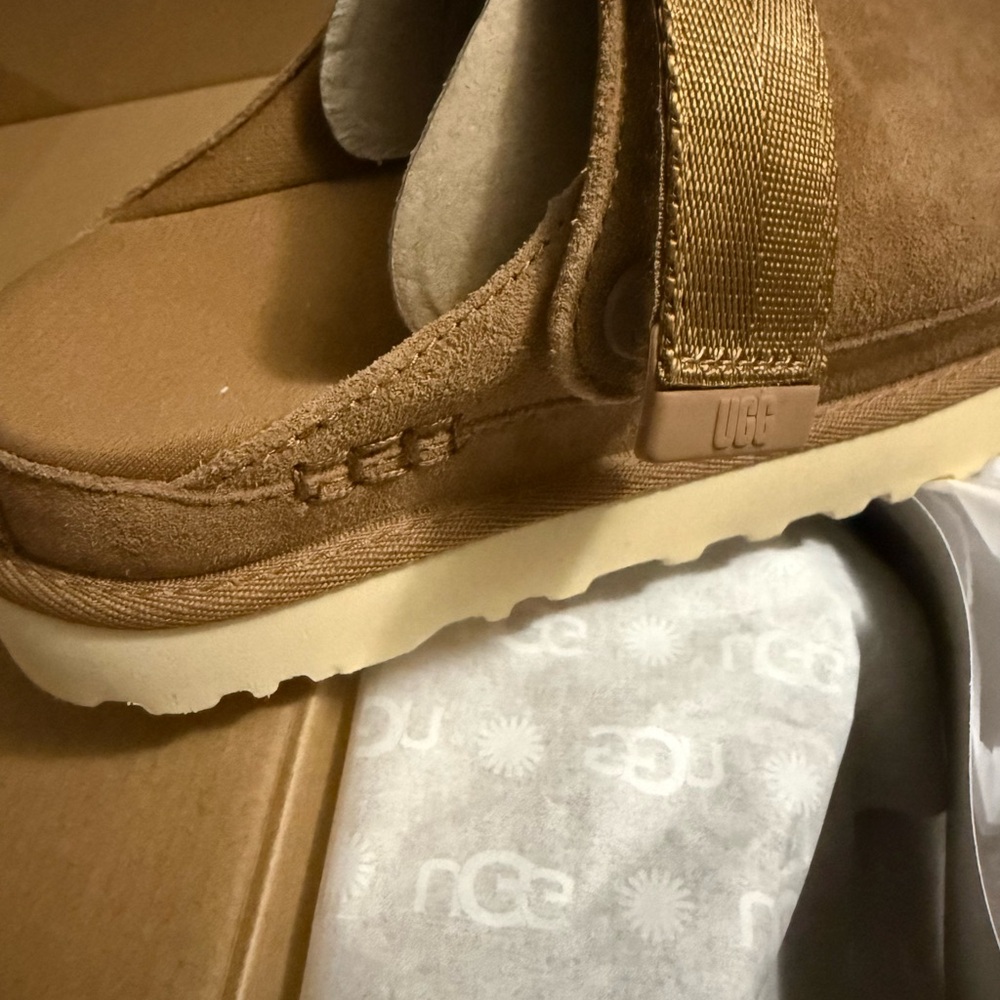 UGG Tasman Slingback Clog in Chestnut Suede with Cream Sole - Picture 7 of 8